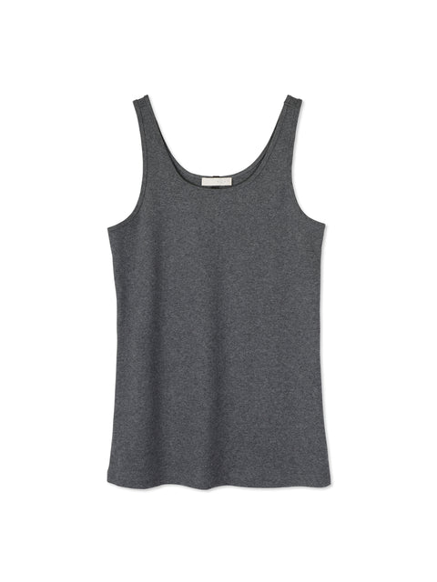 Geribde tank top in donkergrijs (laatste L)