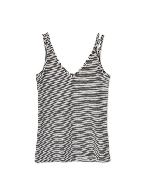 Two-way strap top - graphite stripes