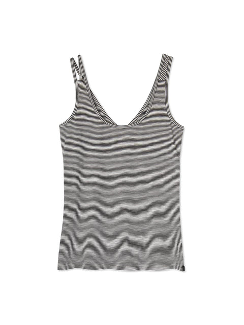 Two-way strap top - graphite stripes