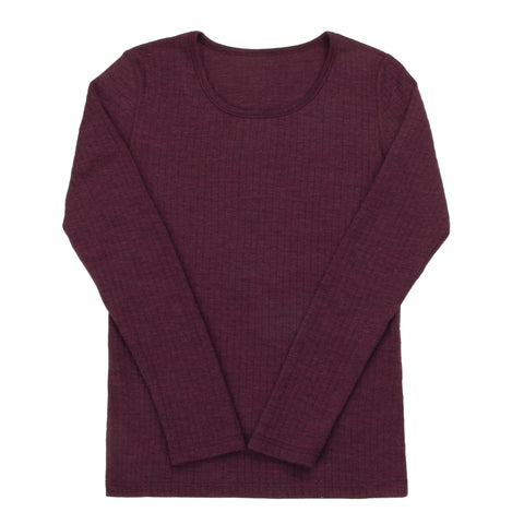 Longsleeve uit wol - plum