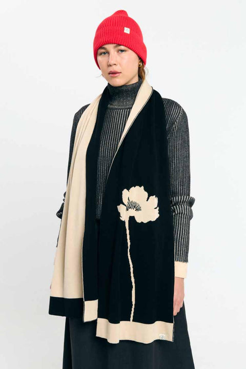 London scarf flower - sjaal met bloem van biologisch katoen