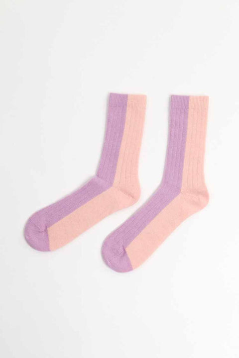 Bicolor socks wool peach