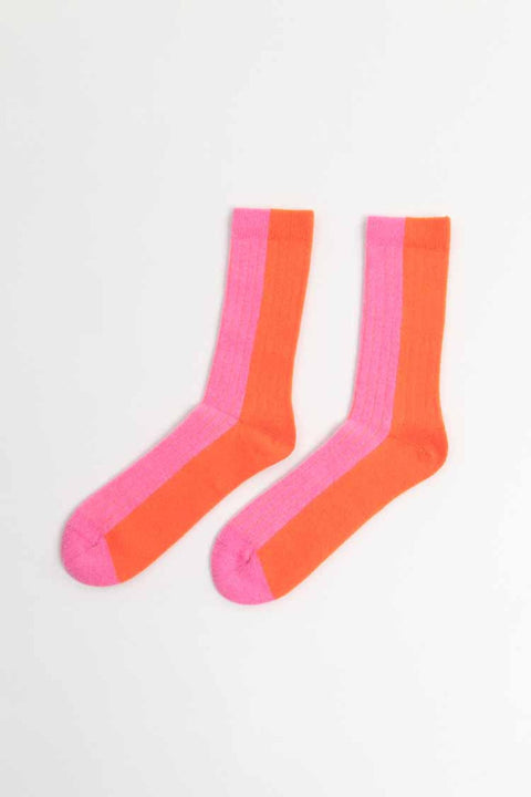 Bicolor socks wool pink