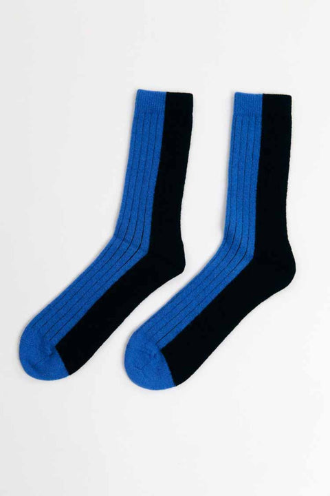 Bicolor socks wool blue