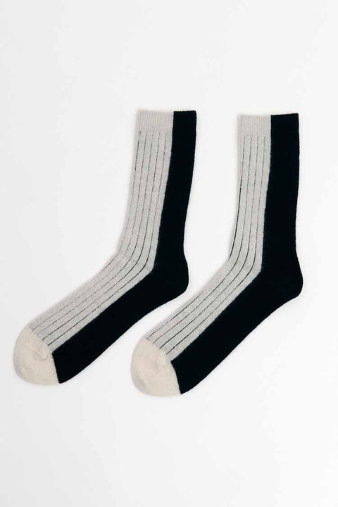 Bicolor socks wool black