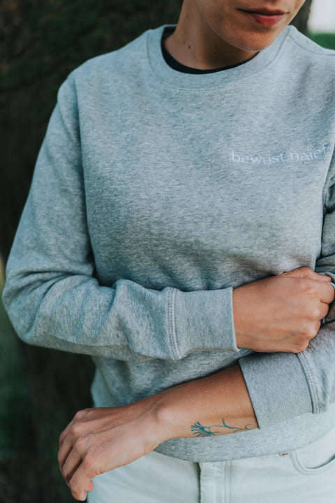 Bewust naïef - uniseks sweater 'heather grey'