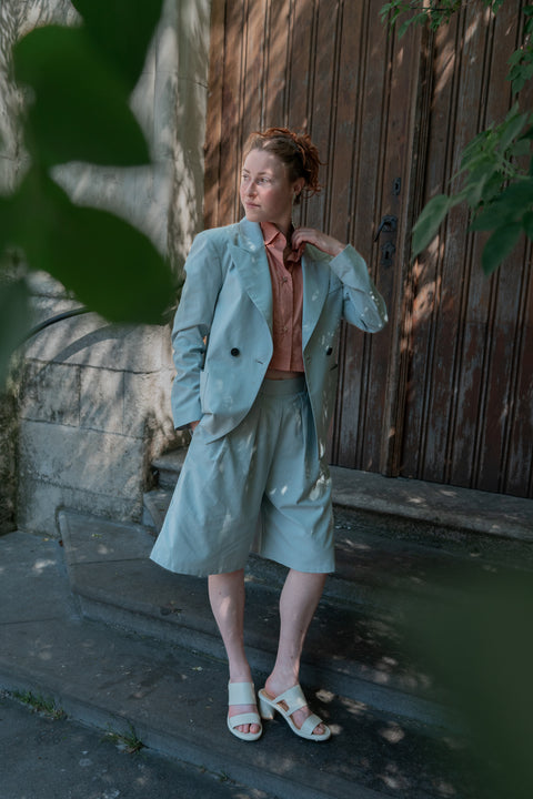 Broek Eddie - misty blue