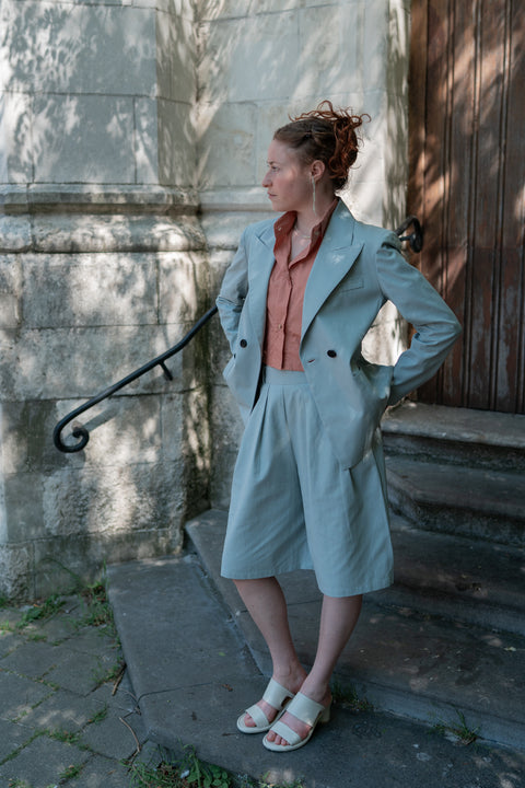Broek Eddie - misty blue