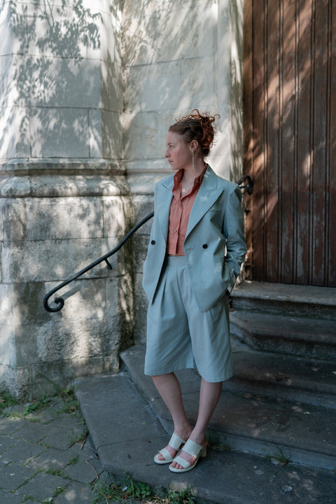 Broek Eddie - misty blue