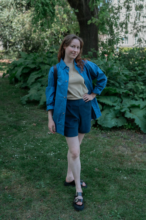 Tijdloos hemd - dasty blue