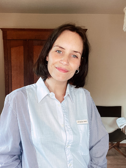 Hemd: pièce unique ( lichtblauw / zwart gestreept )