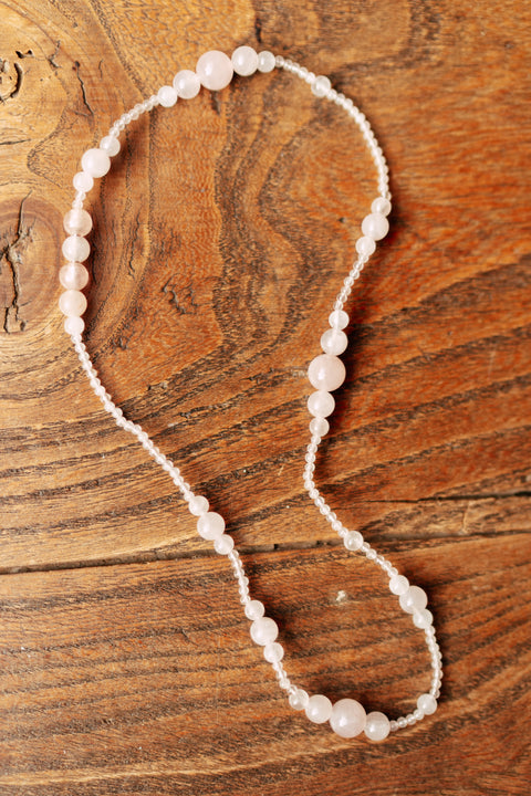 Glyzinia halsketting N°1 - rozenkwarts