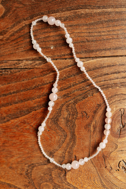 Glyzinia halsketting N°1 - rozenkwarts