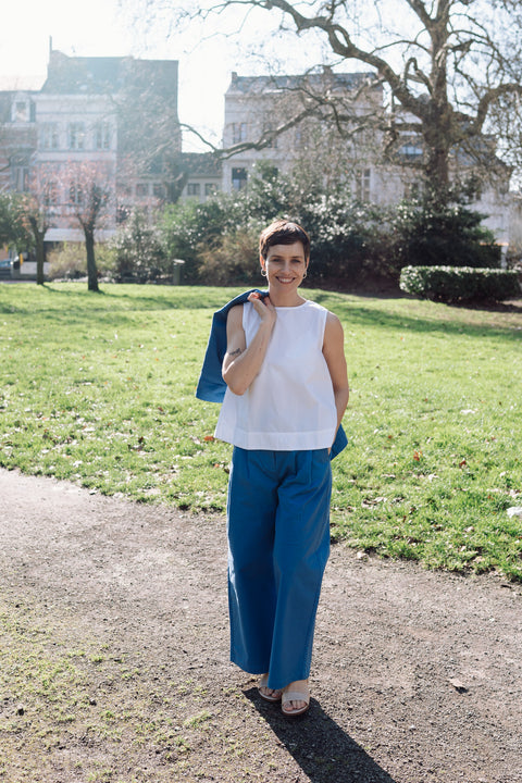 Broek 'Prudie Twill' - Strong blue