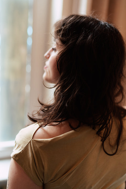 Drape top - soft olive