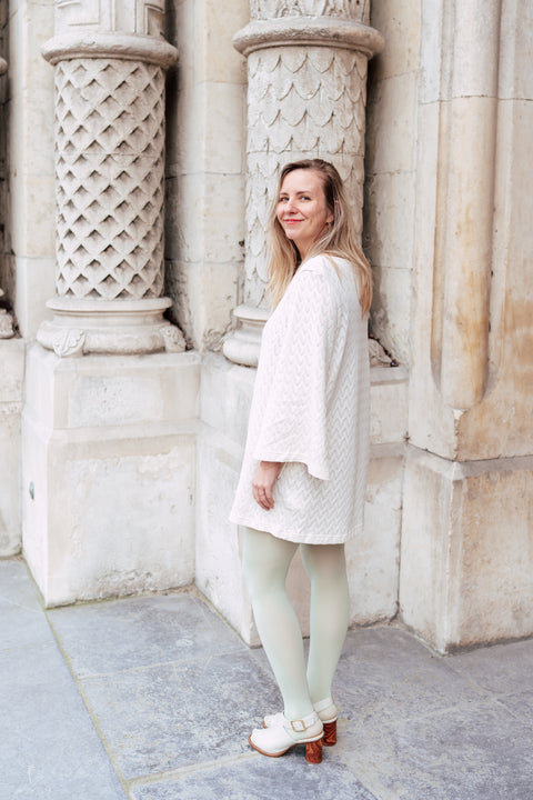 Mini crochet dress - ecru