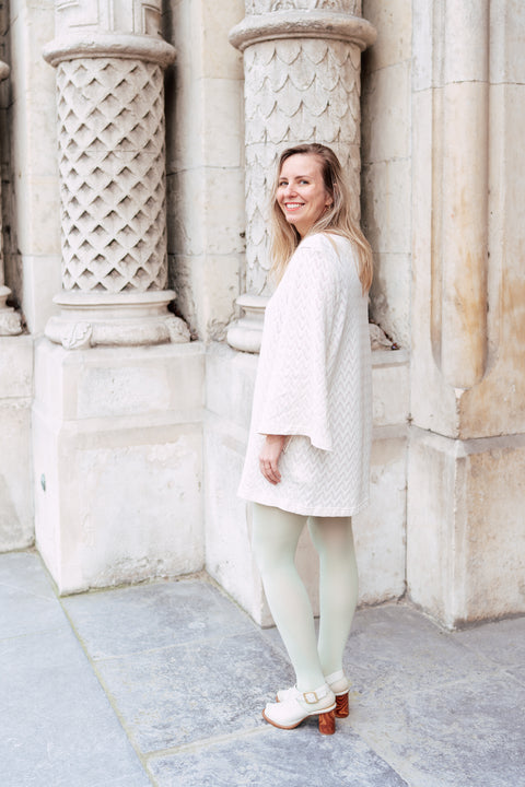 Mini crochet dress - ecru