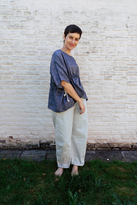 OS extra loose shirt - blue