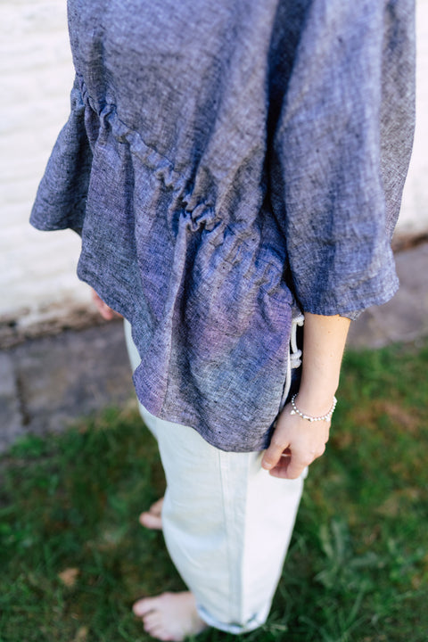 OS extra loose shirt - blue