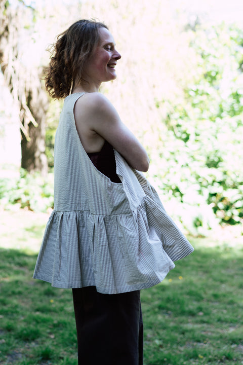 Loose tanktop - ecru/caramel