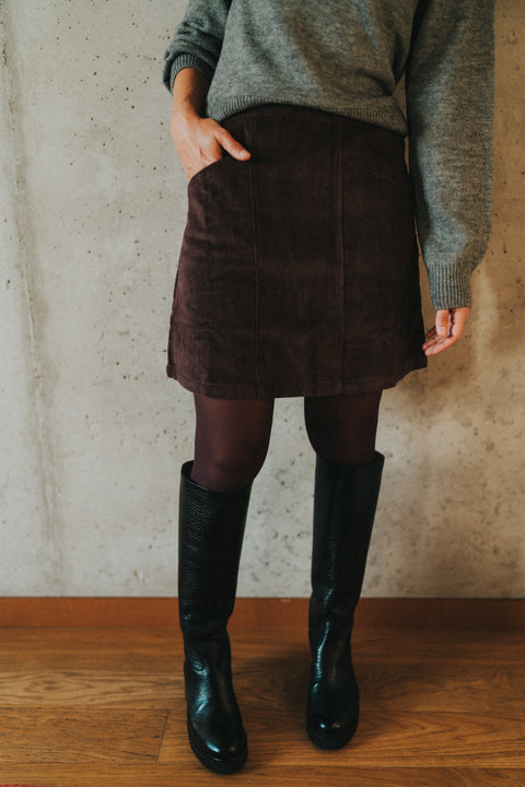 Faro skirt cord brown