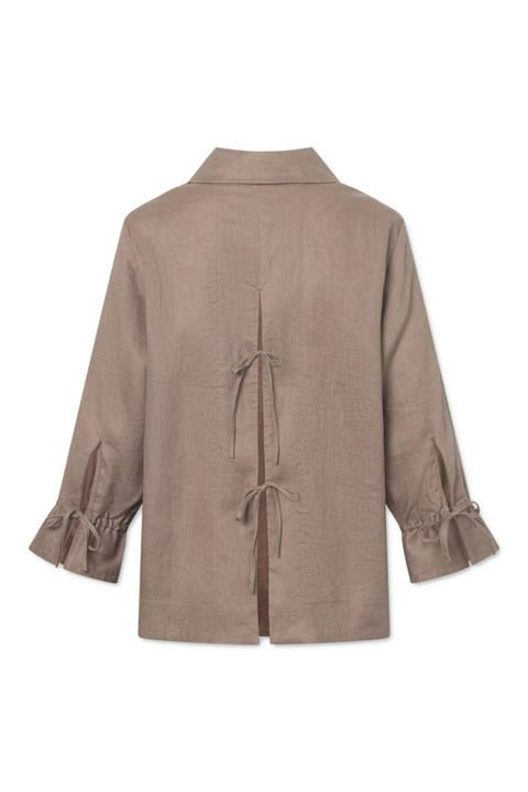 Linnen bloes 'Selia' - taupe