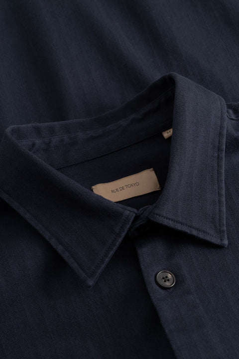 Overhemd 'Sheldo Herringbone' - dark navy