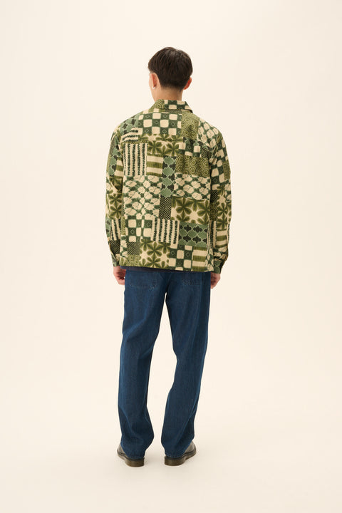 Overhemd 'Sheldo Tie-Dye Canvas' - green