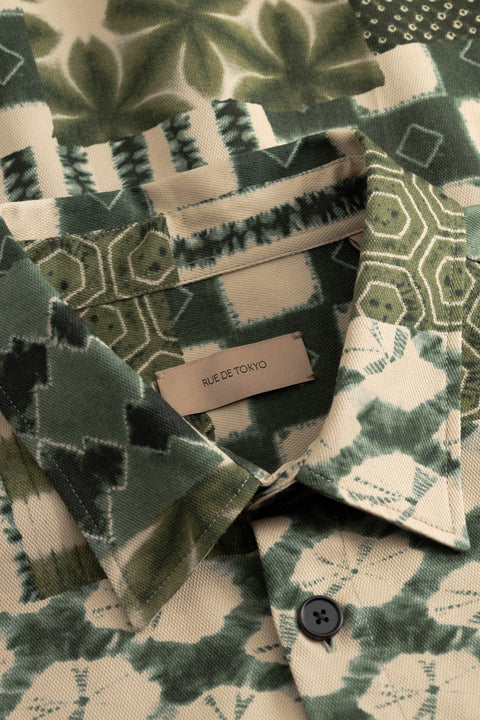 Overhemd 'Sheldo Tie-Dye Canvas' - green