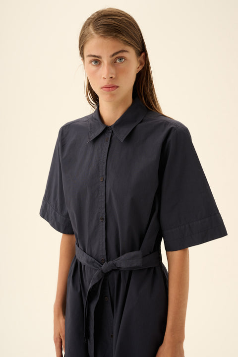 Jurk 'Didi' GMTD poplin - dark navy