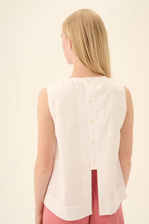 Mouwloze bloes 'Sharren' GMTD poplin - blue bonnet (nieuwe maatjes!)