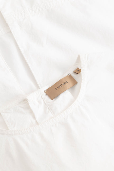 Mouwloze bloes 'Sharren' GMTD poplin - white