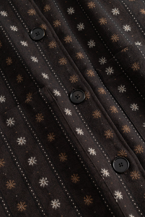 Cecily jacket flower stripe brown