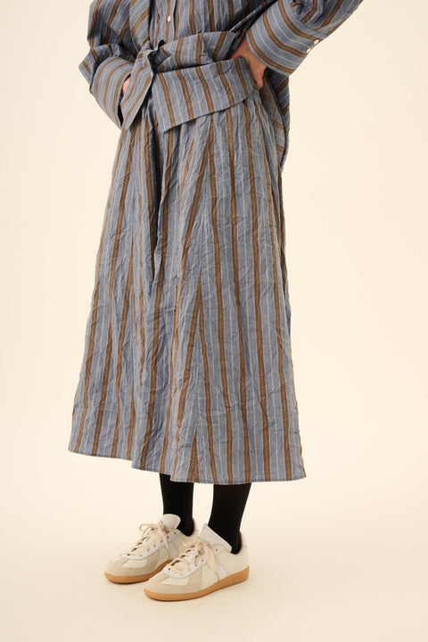 Pilar skirt melange stripe brown/blue