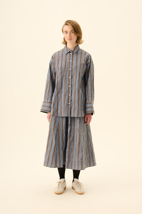 Pilar skirt melange stripe brown/blue