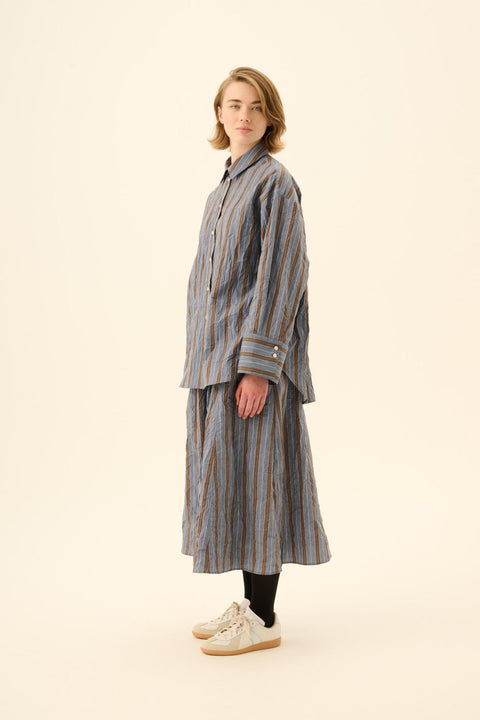 Pilar skirt melange stripe brown/blue