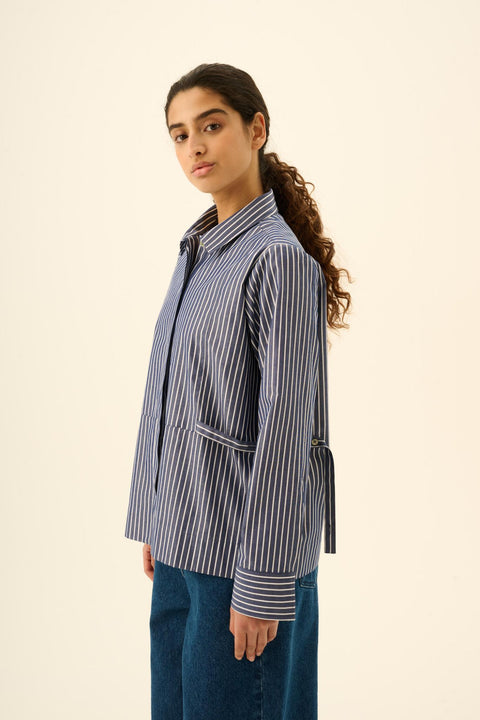 Saloma shirt stripe navy/white