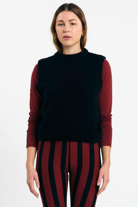 Mora vest black - mouwloos wollen truitje