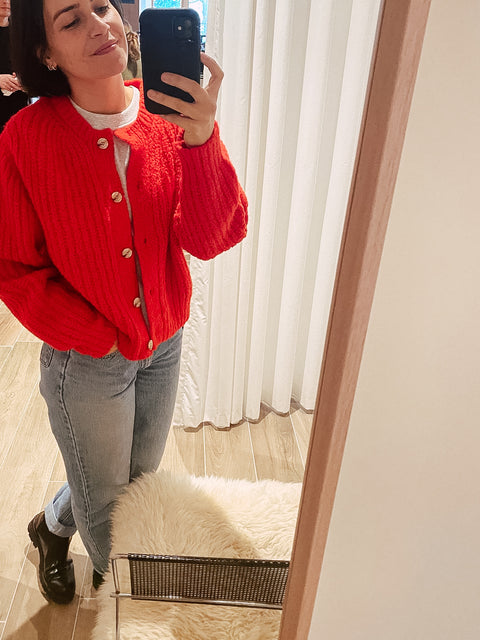 Cardigan - Rooting red