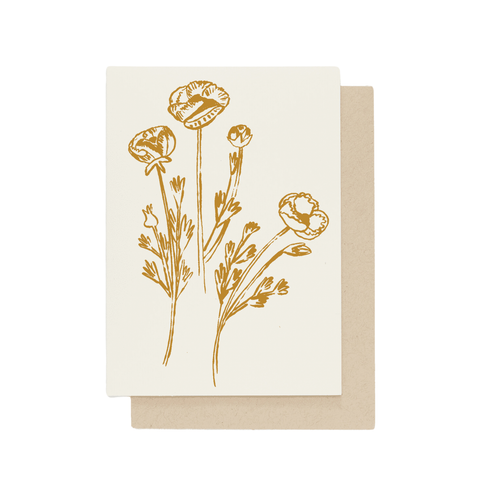Golden flowers card