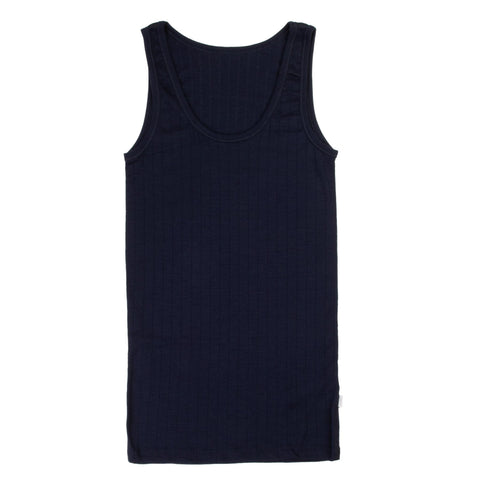 Tanktop merino wool/silk navy - uniseks