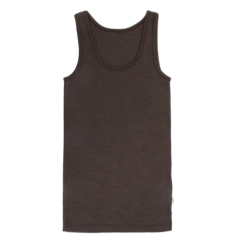 Tanktop merino wool/silk dark brown