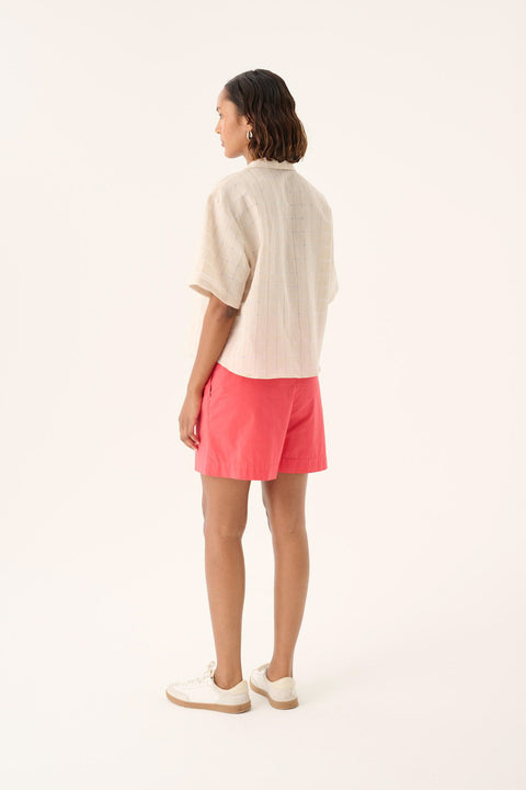 Zandkleurig bloesje (linnen/katoen)