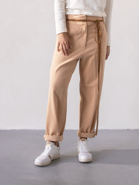 Wide woven pants - rose tan