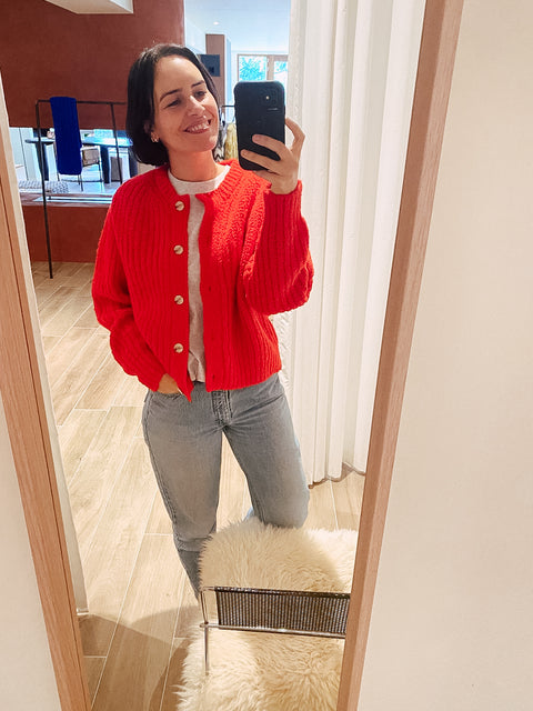 Cardigan - Rooting red