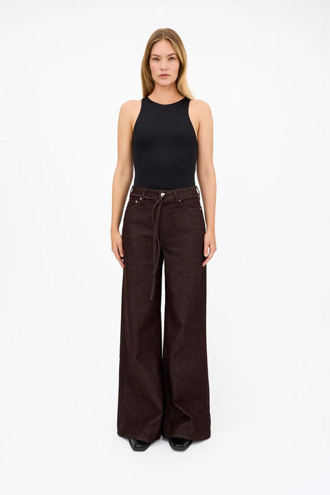 Arizona belted jeans wash antique wine red