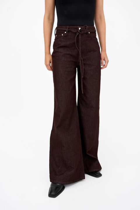 Arizona belted jeans wash antique wine red