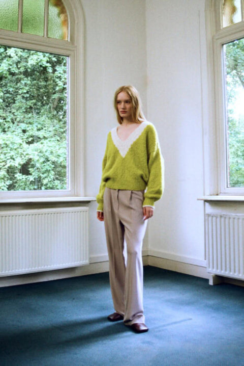 Aurora knit mostaza con ecru