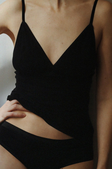 Basic bamboo tanga - zwart