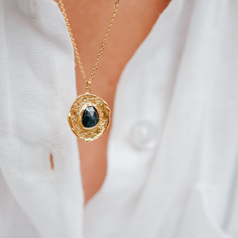 Halsketting Aura - Bescherming (massief goud)